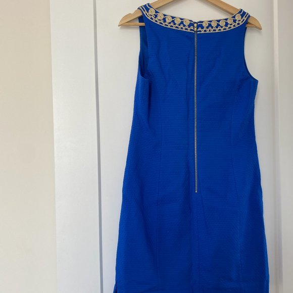 Lily Pulitzer Royal Blue with Gold Accent Midi Dress - Picture 2 of 2